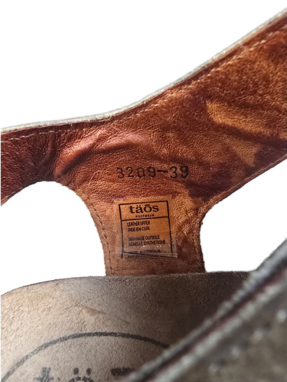 Taos Footwear Taupe Carousel 2 Leather Slingback Sandals with Gold Accents Sz.39 - Picture 9 of 11